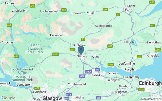 Kaart met locatie Stirling Castle